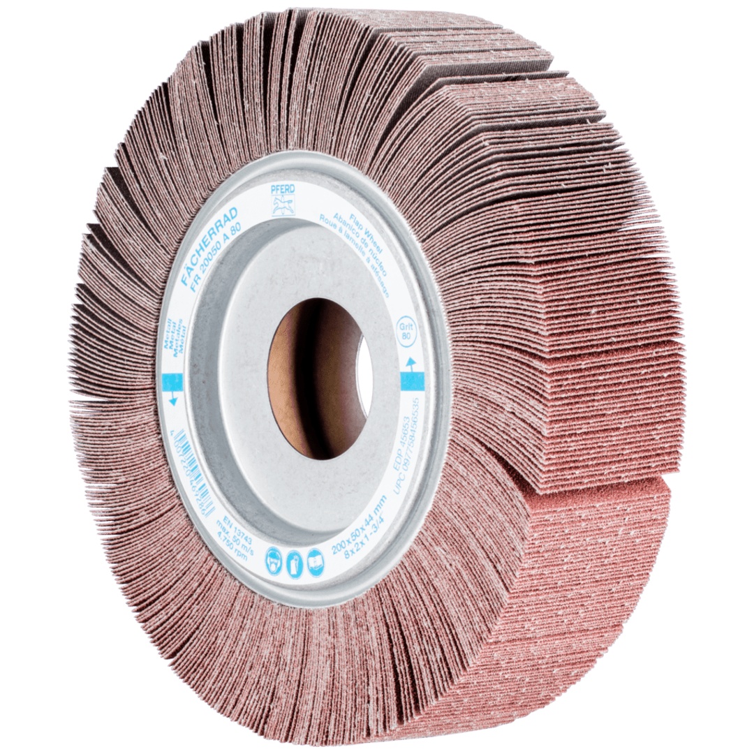 PFERD TOOLS Lamellenschleifrad FR Ø 200x50mm Bohrung Ø 44,0mm A80 für universelle Anwendung