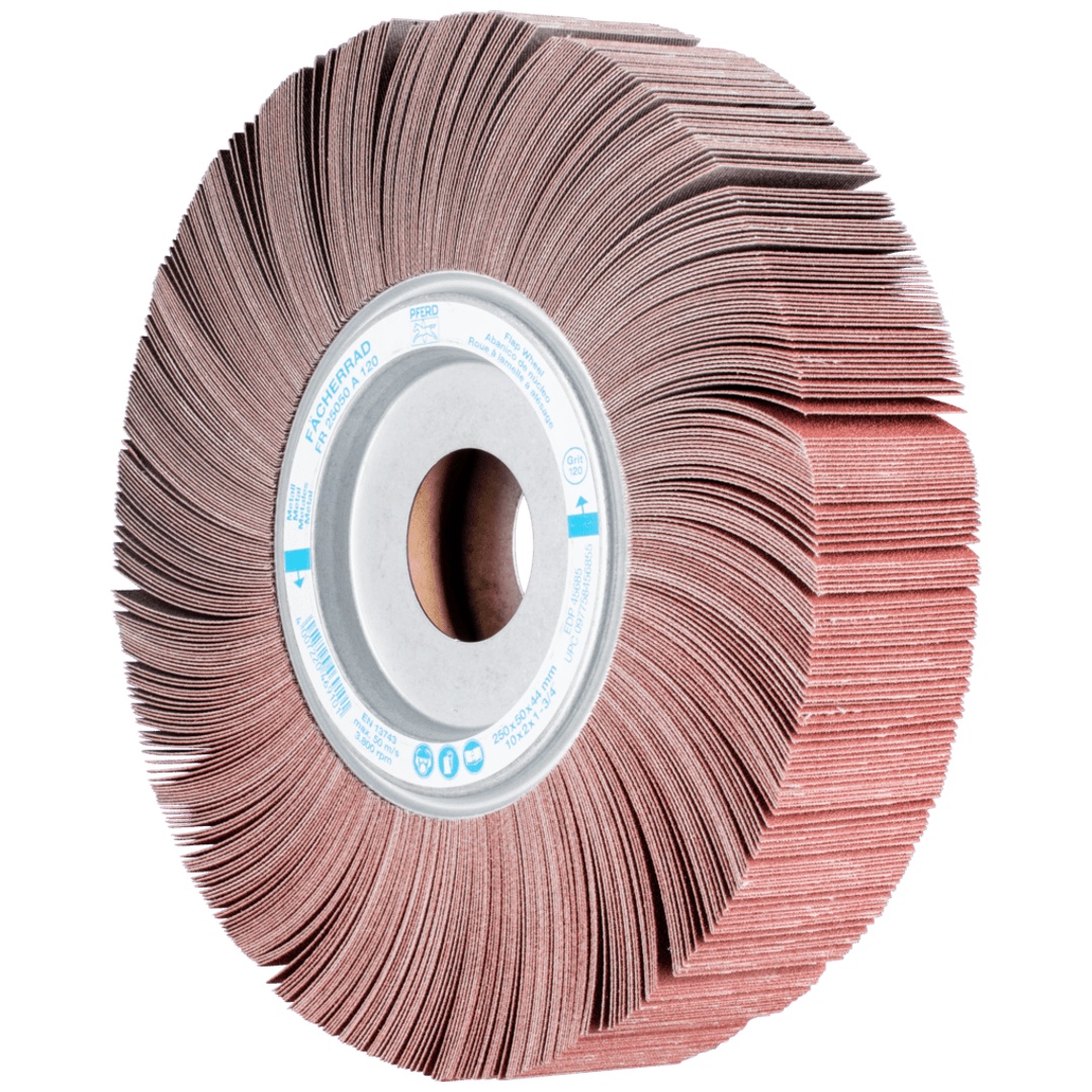 PFERD TOOLS Lamellenschleifrad FR Ø 250x50mm Bohrung Ø 44,0mm A120 für universelle Anwendung