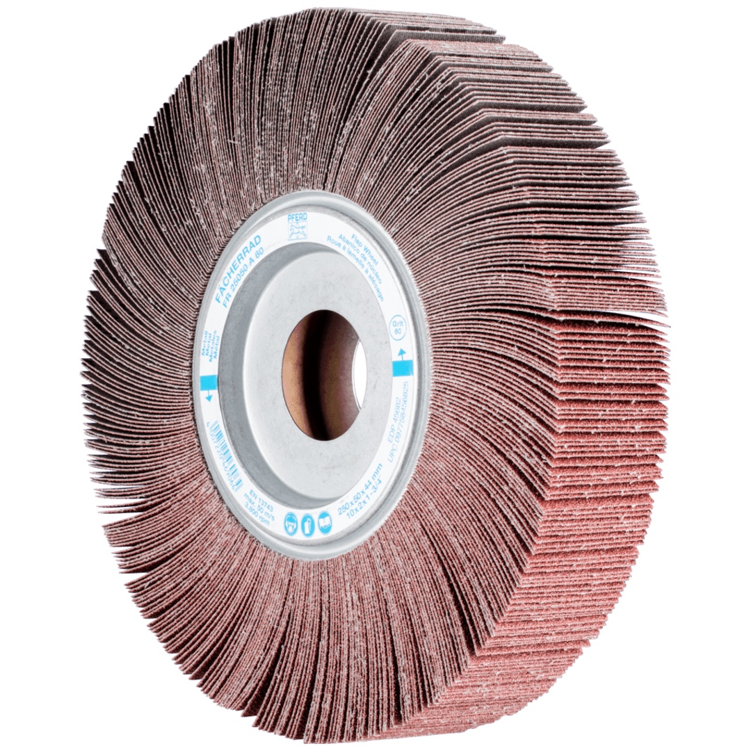 PFERD TOOLS Lamellenschleifrad FR Ø 250x50mm Bohrung Ø 44,0mm A60 für universelle Anwendung