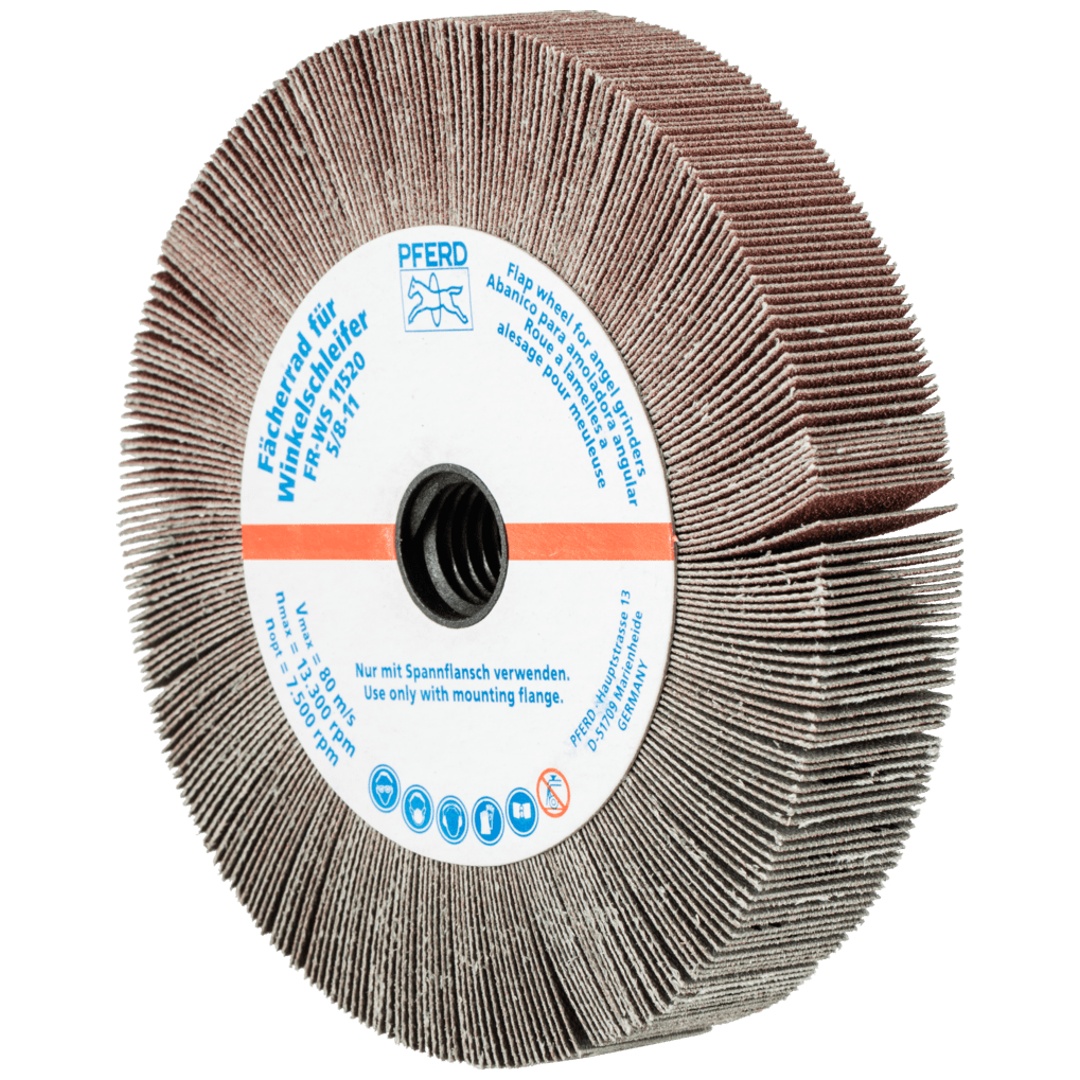 PFERD TOOLS Lamellenschleifrad für Winkelschleifer FR WS Ø 115x20mm 5/8-11 A120 universelle Anwendung