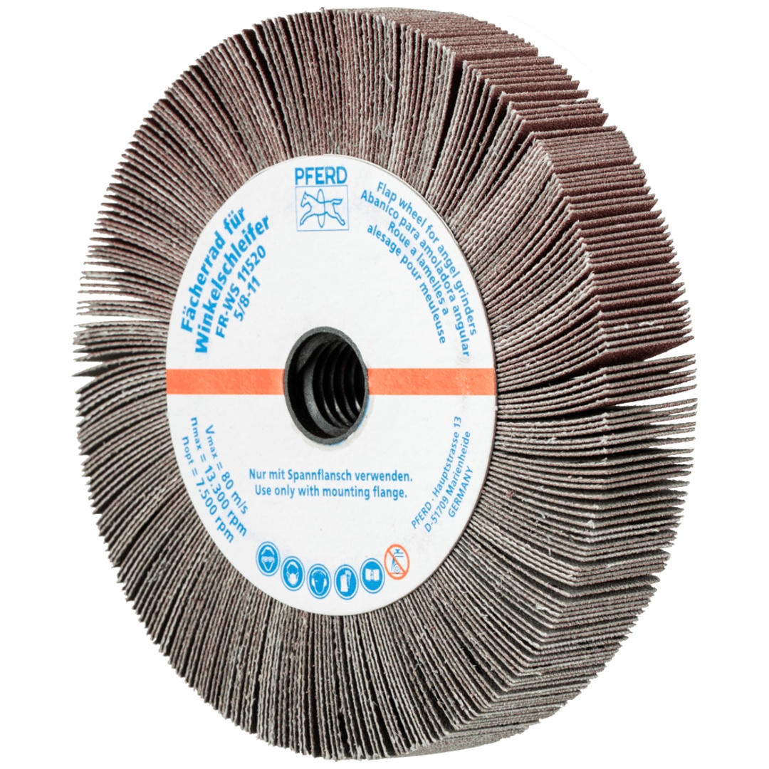 PFERD TOOLS Lamellenschleifrad für Winkelschleifer FR WS Ø 115x20mm 5/8-11 A180 universelle Anwendung