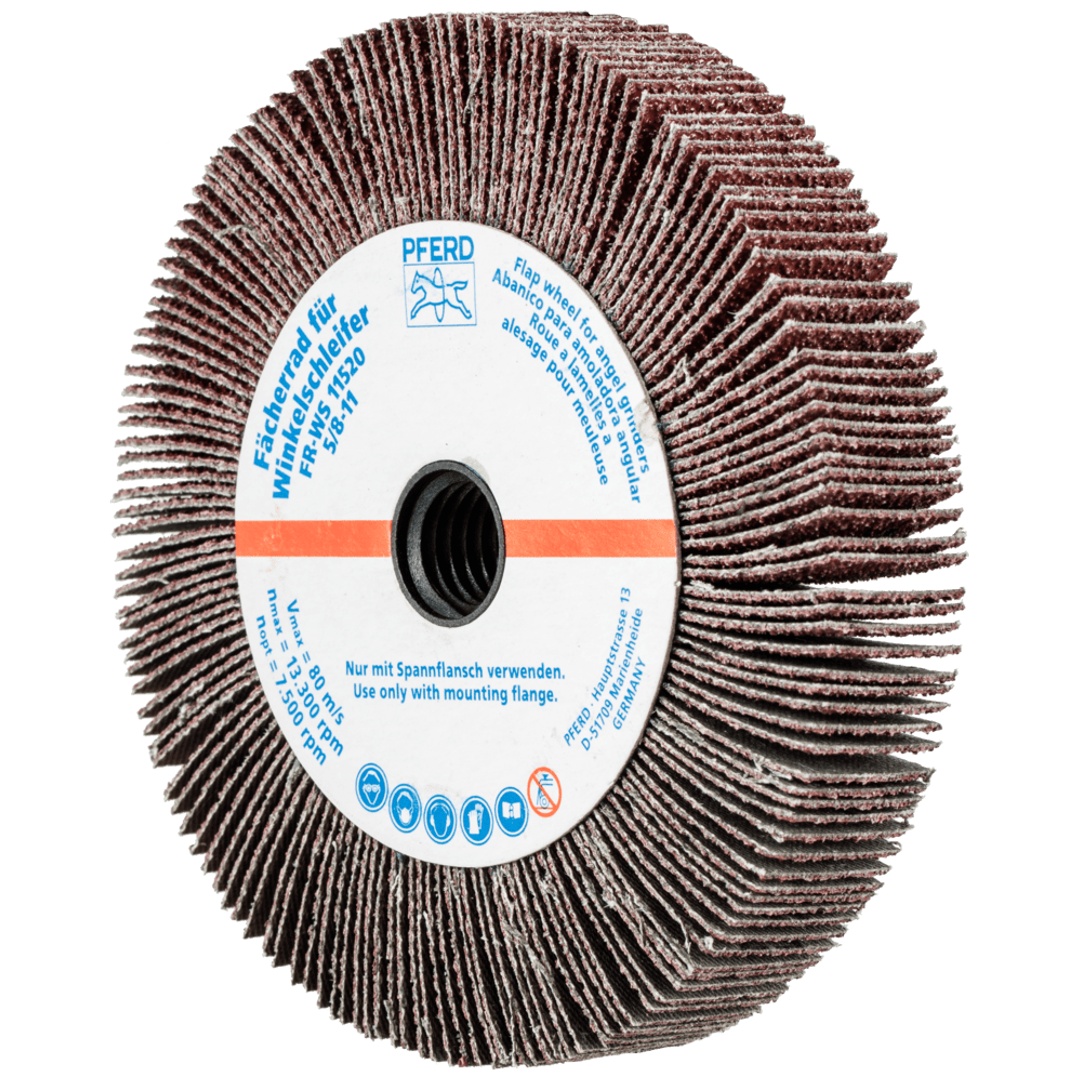 PFERD TOOLS Lamellenschleifrad für Winkelschleifer FR WS Ø 115x20mm 5/8-11 A40 universelle Anwendung