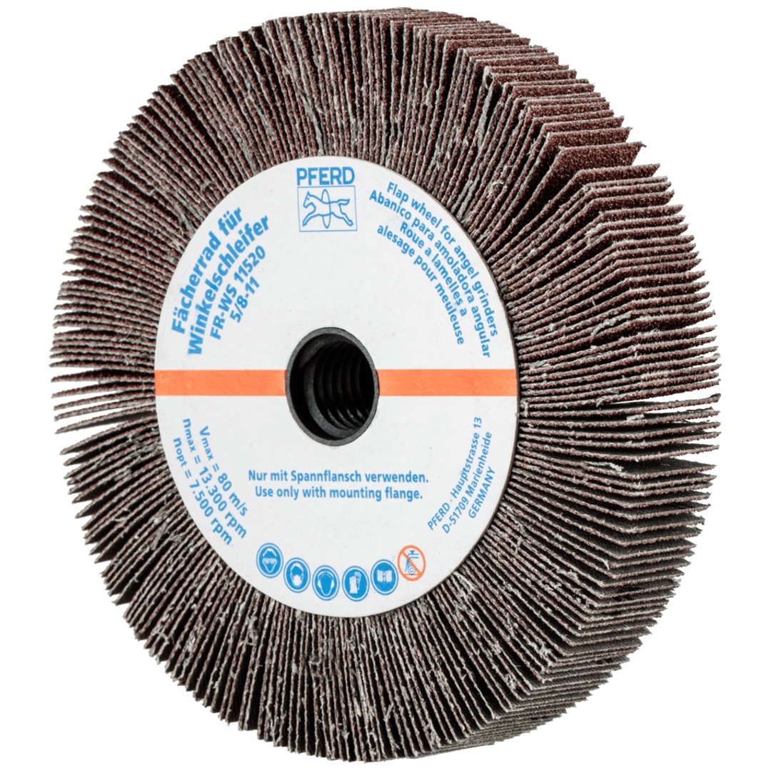 PFERD TOOLS Lamellenschleifrad für Winkelschleifer FR WS Ø 115x20mm 5/8-11 A60 universelle Anwendung
