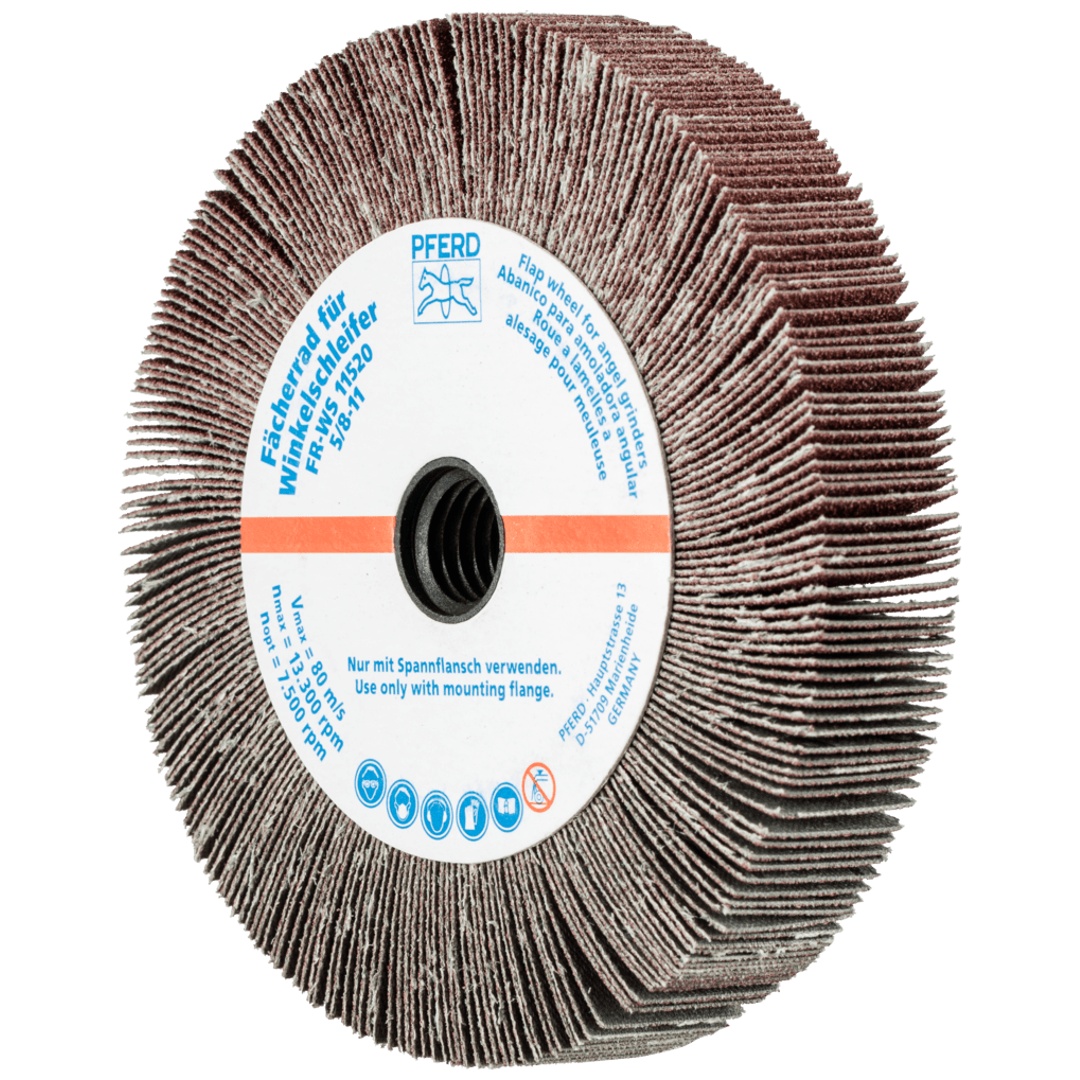 PFERD TOOLS Lamellenschleifrad für Winkelschleifer FR WS Ø 115x20mm 5/8-11 A80 universelle Anwendung