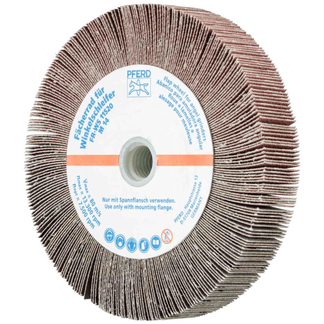 PFERD TOOLS Lamellenschleifrad für Winkelschleifer FR WS Ø 115x20mm M14 A120 universelle Anwendung