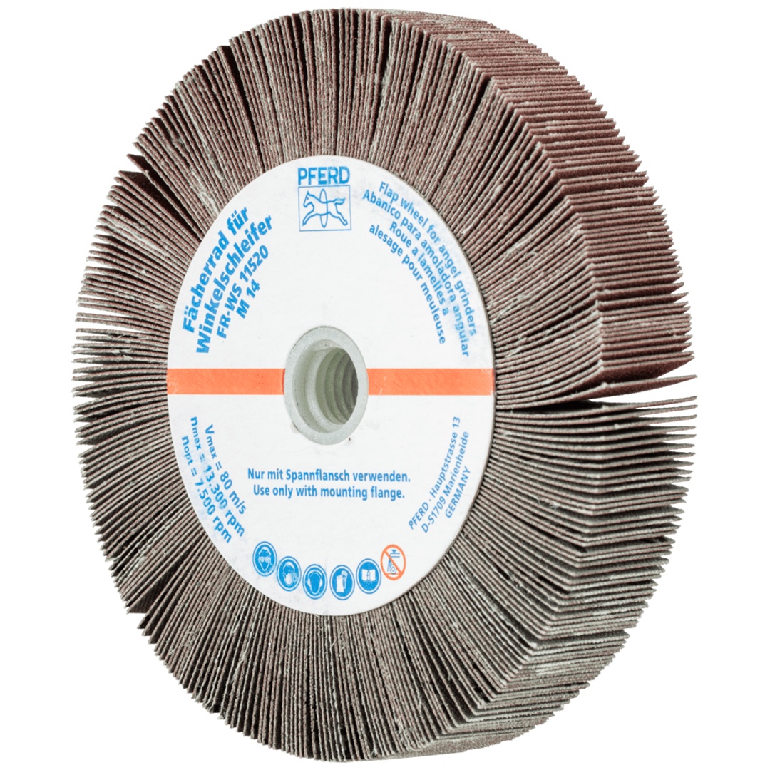 PFERD TOOLS Lamellenschleifrad für Winkelschleifer FR WS Ø 115x20mm M14 A240 universelle Anwendung