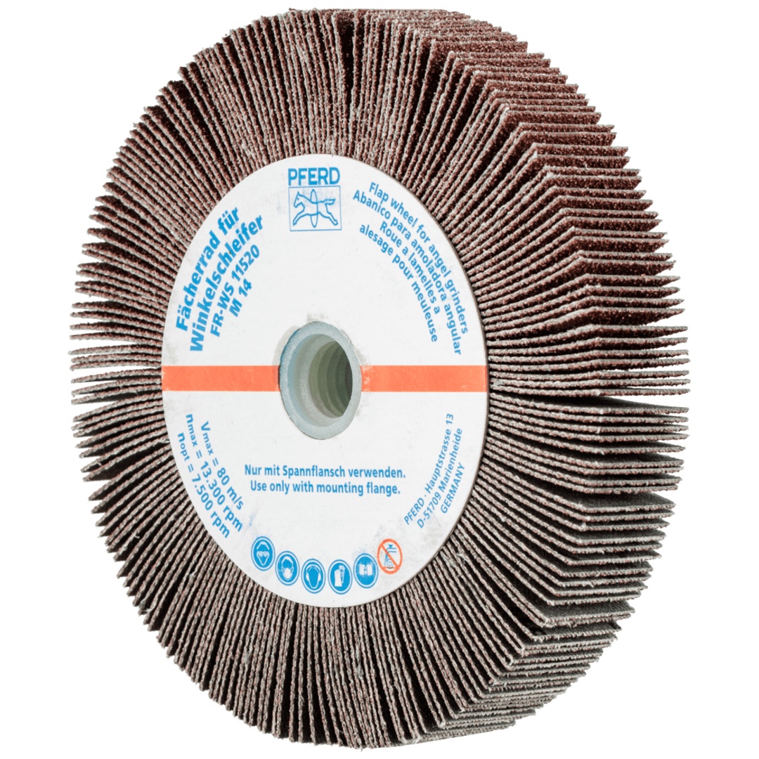 PFERD TOOLS Lamellenschleifrad für Winkelschleifer FR WS Ø 115x20mm M14 A60 universelle Anwendung