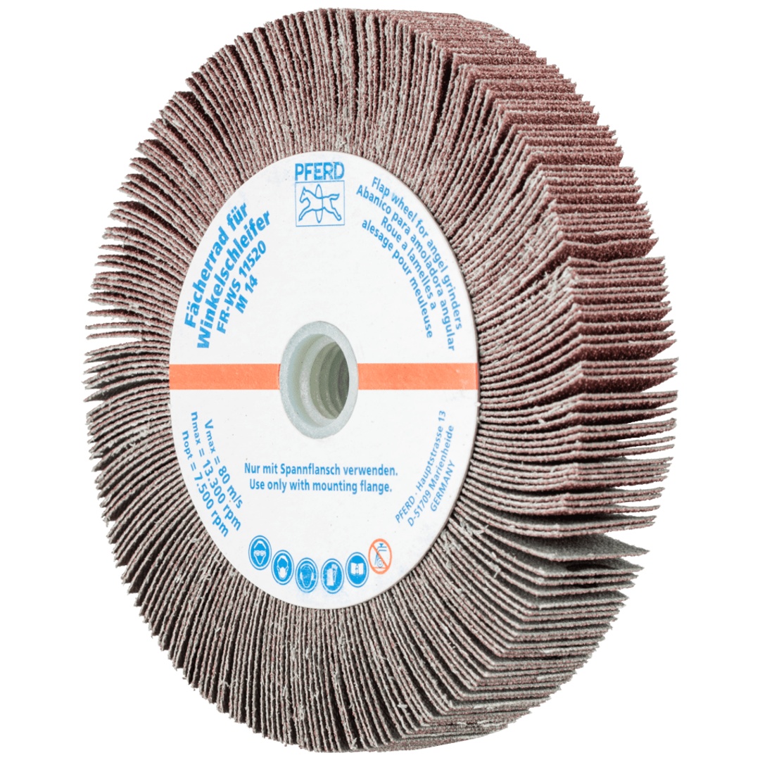 PFERD TOOLS Lamellenschleifrad für Winkelschleifer FR WS Ø 115x20mm M14 A80 universelle Anwendung
