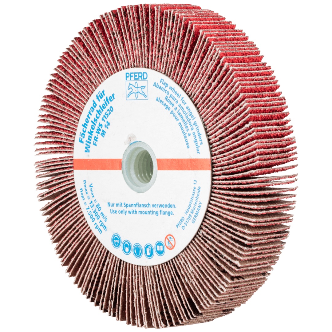 PFERD TOOLS Lamellenschleifrad für Winkelschleifer FR WS Ø 115x20mm M14 CO-COOL60 für Edelstahl