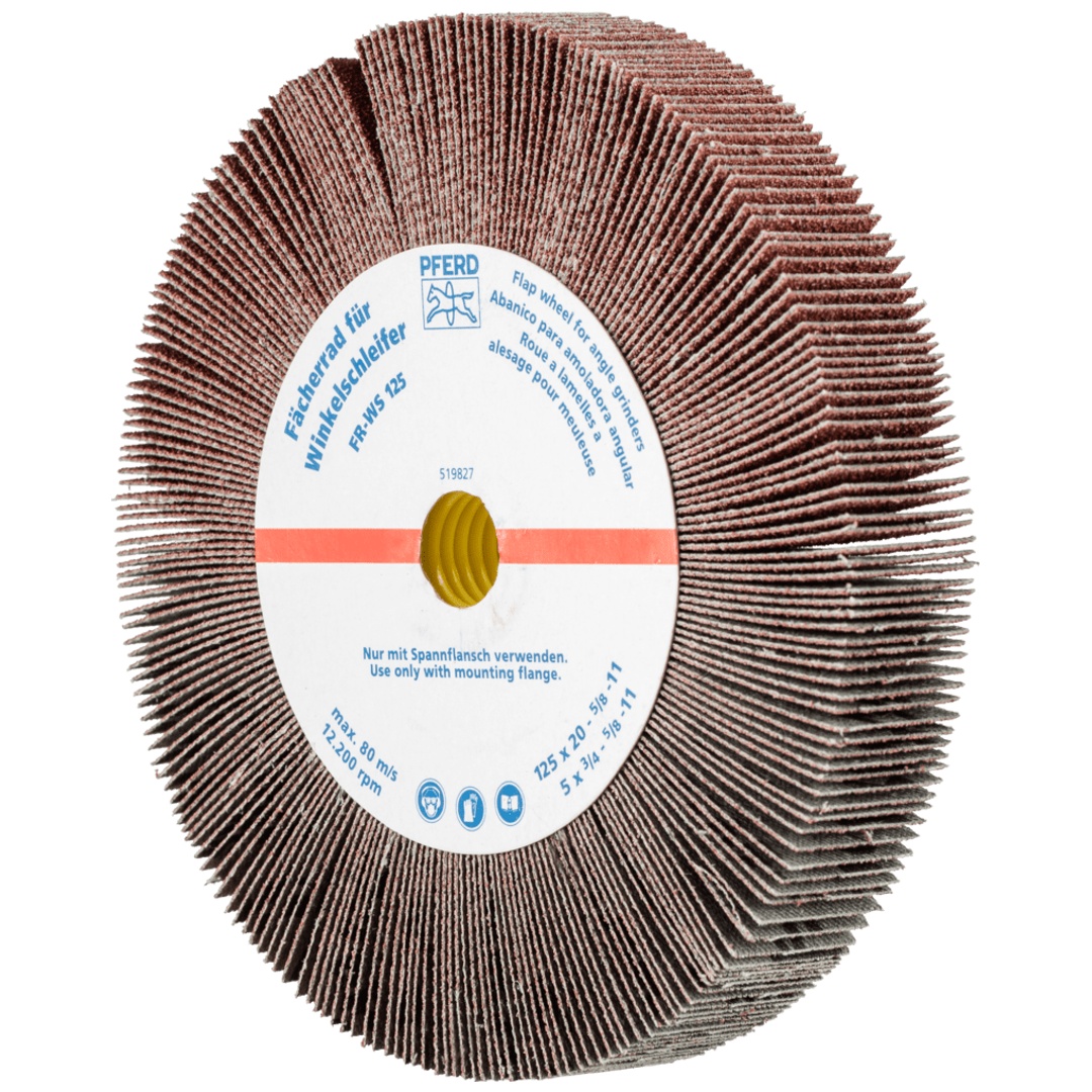 PFERD TOOLS Lamellenschleifrad für Winkelschleifer FR WS Ø 125x20mm 5/8-11 A80 universelle Anwendung