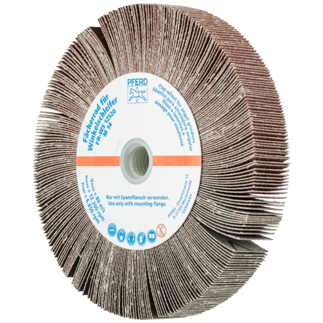 PFERD TOOLS Lamellenschleifrad für Winkelschleifer FR WS Ø 125x20mm M14 A120 universelle Anwendung