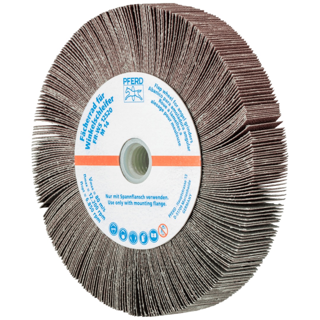 PFERD TOOLS Lamellenschleifrad für Winkelschleifer FR WS Ø 125x20mm M14 A180 universelle Anwendung