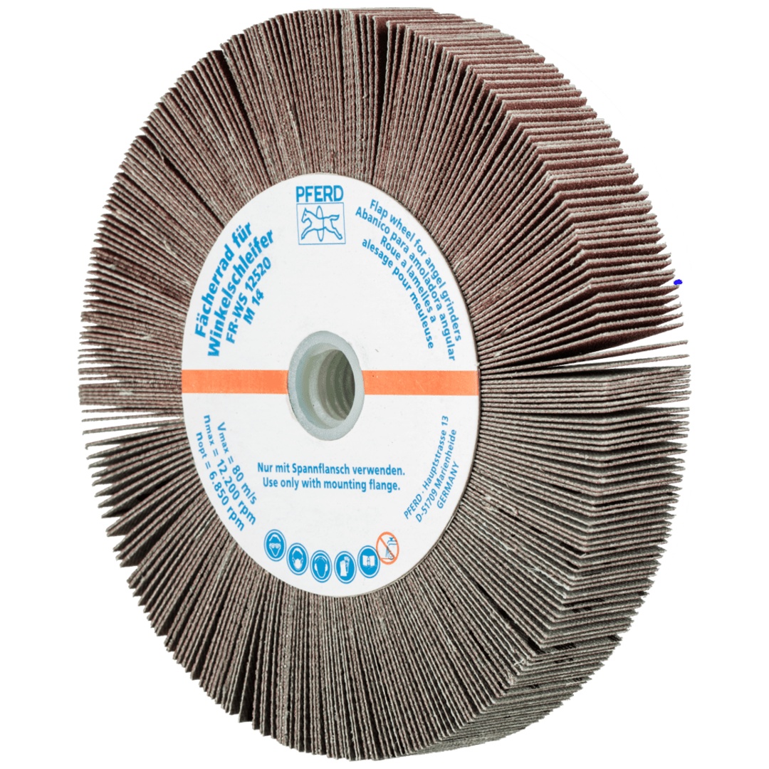 PFERD TOOLS Lamellenschleifrad für Winkelschleifer FR WS Ø 125x20mm M14 A240 universelle Anwendung