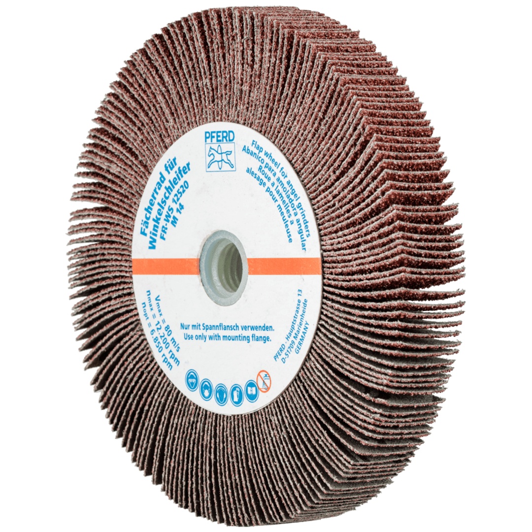 PFERD TOOLS Lamellenschleifrad für Winkelschleifer FR WS Ø 125x20mm M14 A40 universelle Anwendung