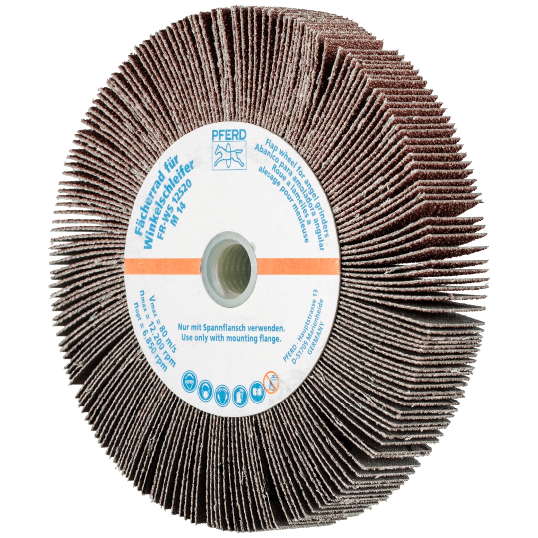 PFERD TOOLS Lamellenschleifrad für Winkelschleifer FR WS Ø 125x20mm M14 A60 universelle Anwendung