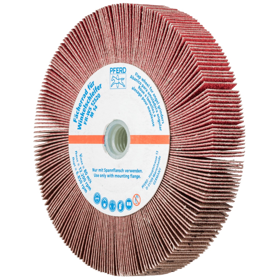 PFERD TOOLS Lamellenschleifrad für Winkelschleifer FR WS Ø 125x20mm M14 CO-COOL120 für Edelstahl