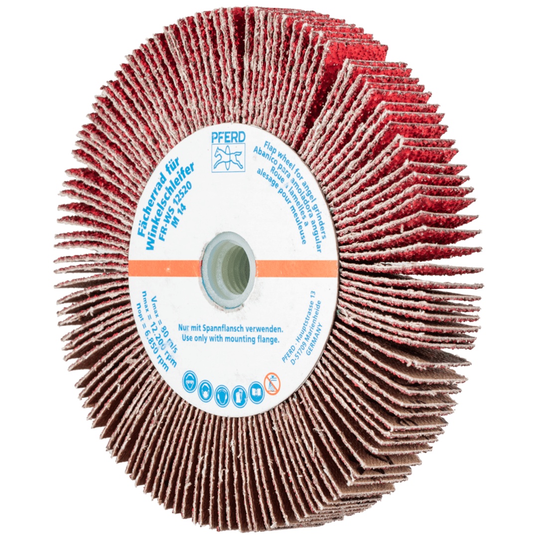 PFERD TOOLS Lamellenschleifrad für Winkelschleifer FR WS Ø 125x20mm M14 CO-COOL40 für Edelstahl