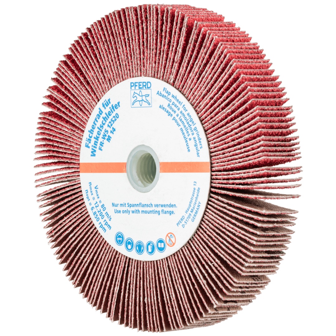 PFERD TOOLS Lamellenschleifrad für Winkelschleifer FR WS Ø 125x20mm M14 CO-COOL60 für Edelstahl