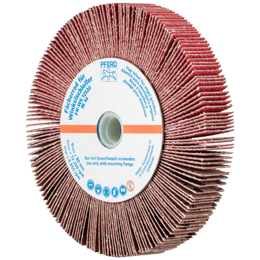 PFERD TOOLS Lamellenschleifrad für Winkelschleifer FR WS Ø 125x20mm M14 CO-COOL80 für Edelstahl