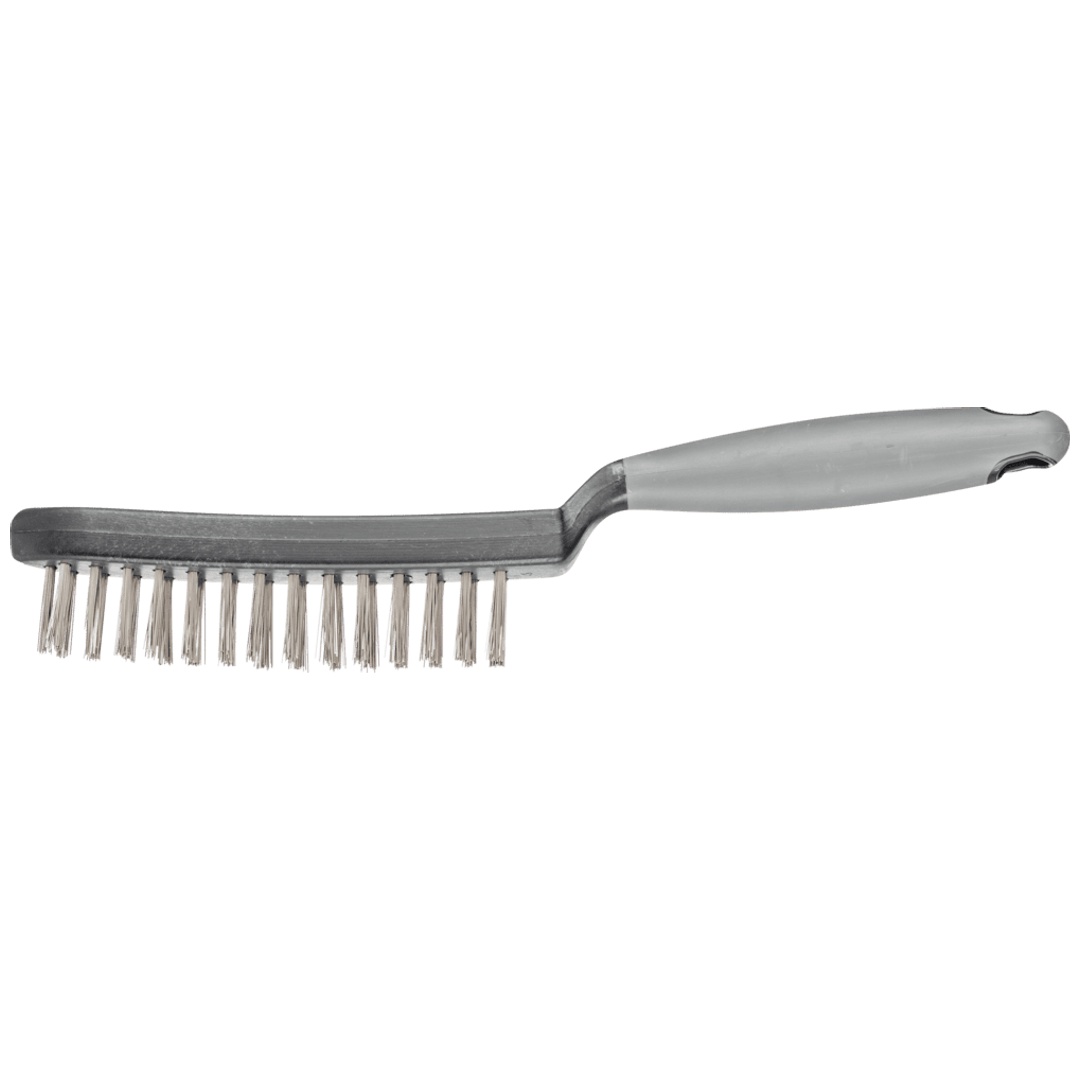 PFERD TOOLS Handbürste mit Kunststoffkörper und ergonomischem Griff HBUP 2reihig Edelstahl-Draht-Ø0,40