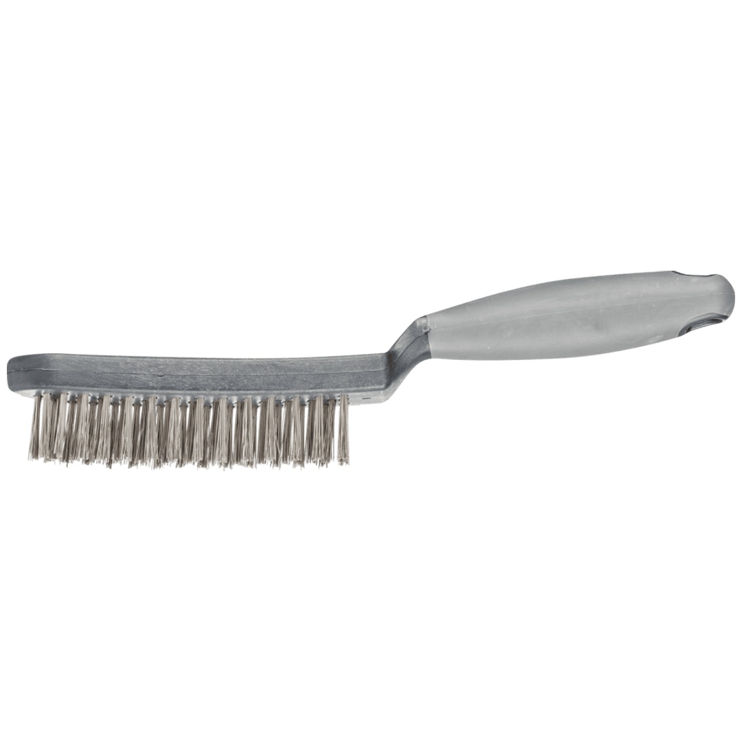 PFERD TOOLS Handbürste mit Kunststoffkörper und ergonomischem Griff HBUP 3reihig Edelstahl-Draht-Ø0,40 (10)