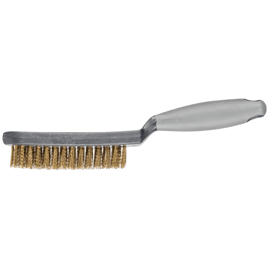 PFERD TOOLS Handbürste mit Kunststoffkörper und ergonomischem Griff HBUP 3reihig Messing-Draht-Ø0,30 (10)