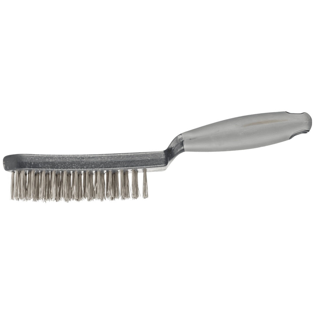 PFERD TOOLS Handbürste mit Kunststoffkörper und ergonomischem Griff HBUP 4reihig Edelstahl-Draht-Ø0,40