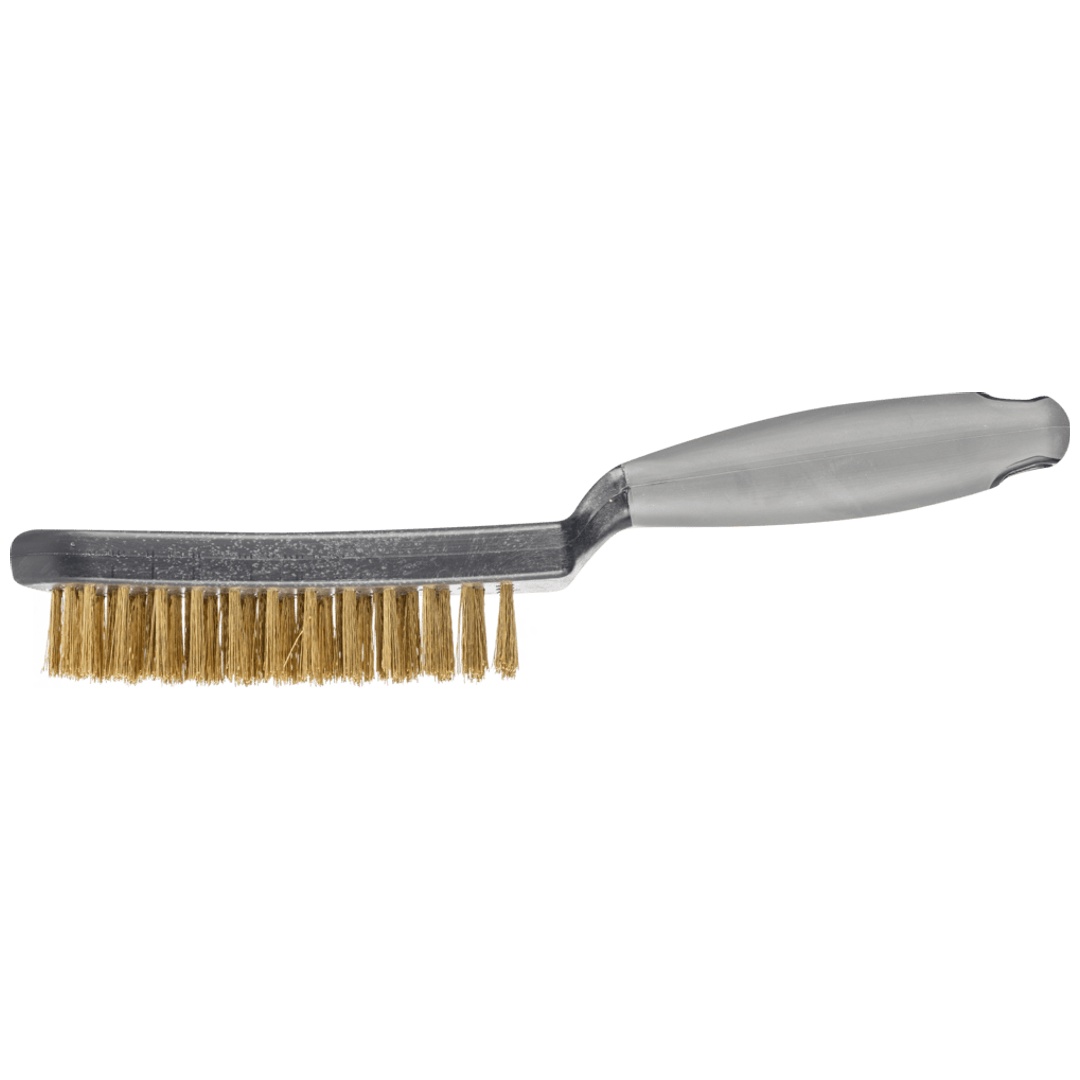PFERD TOOLS Handbürste mit Kunststoffkörper und ergonomischem Griff HBUP 4reihig Messing-Draht-Ø0,30