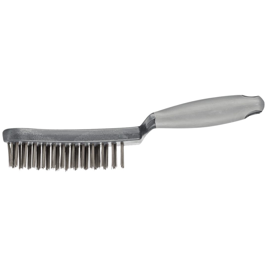 PFERD TOOLS Handbürste mit Kunststoffkörper und ergonomischem Griff HBUP 4reihig Stahl-Draht-Ø0,40