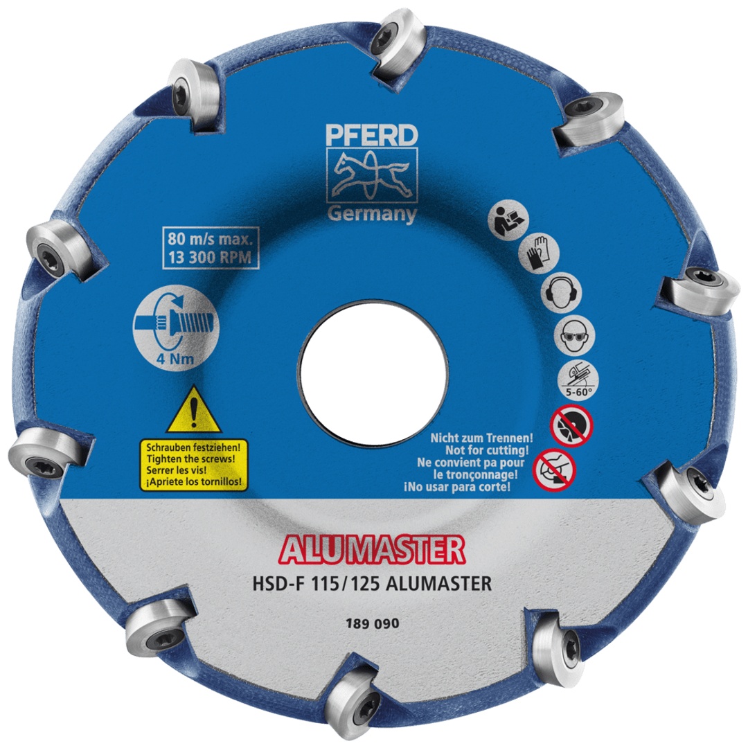 PFERD TOOLS Hochleistungsfrässcheibe ALUMASTER F Ø 115 mm für Winkelschleifer Alu Bearbeitung