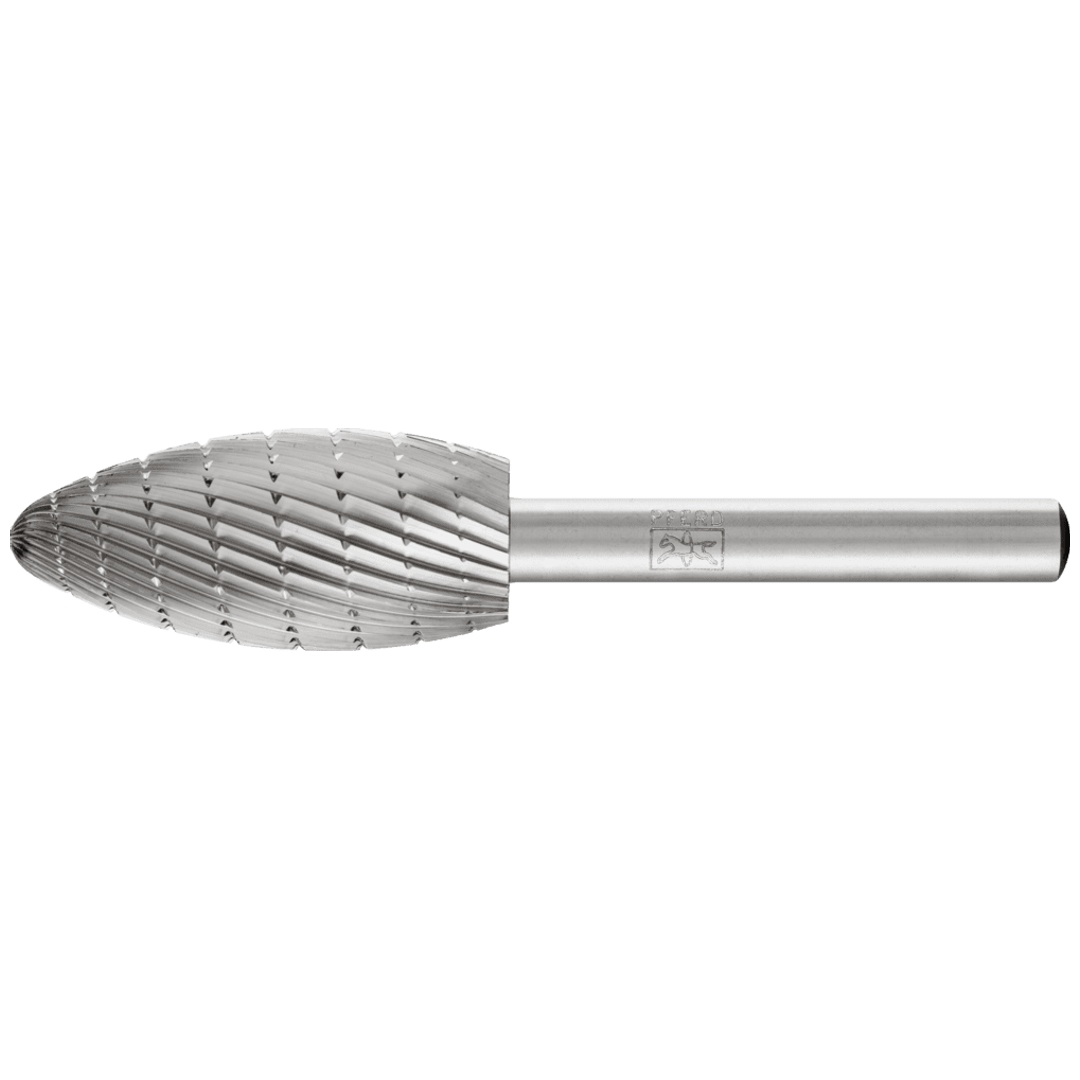 PFERD TOOLS HSS Frässtift Flammenform B Ø 16x35 mm Schaft-Ø 6 mm Z 3 universal mittel fein Spanbrecher