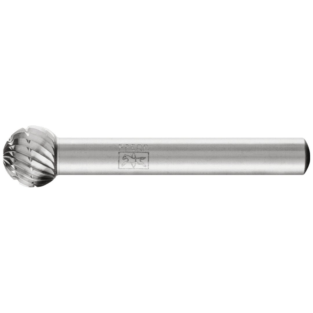 PFERD TOOLS HSS Frässtift Kugelform F Ø 10x09 mm Schaft-Ø 6 mm Z 3 universal mittel fein Spanbrecher