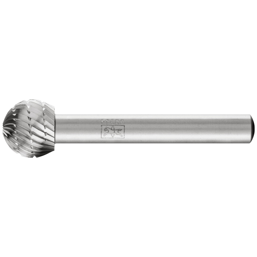 PFERD TOOLS HSS Frässtift Kugelform F Ø 12x10mm Schaft-Ø 6 mm Z 3 universal mittel fein Spanbrecher