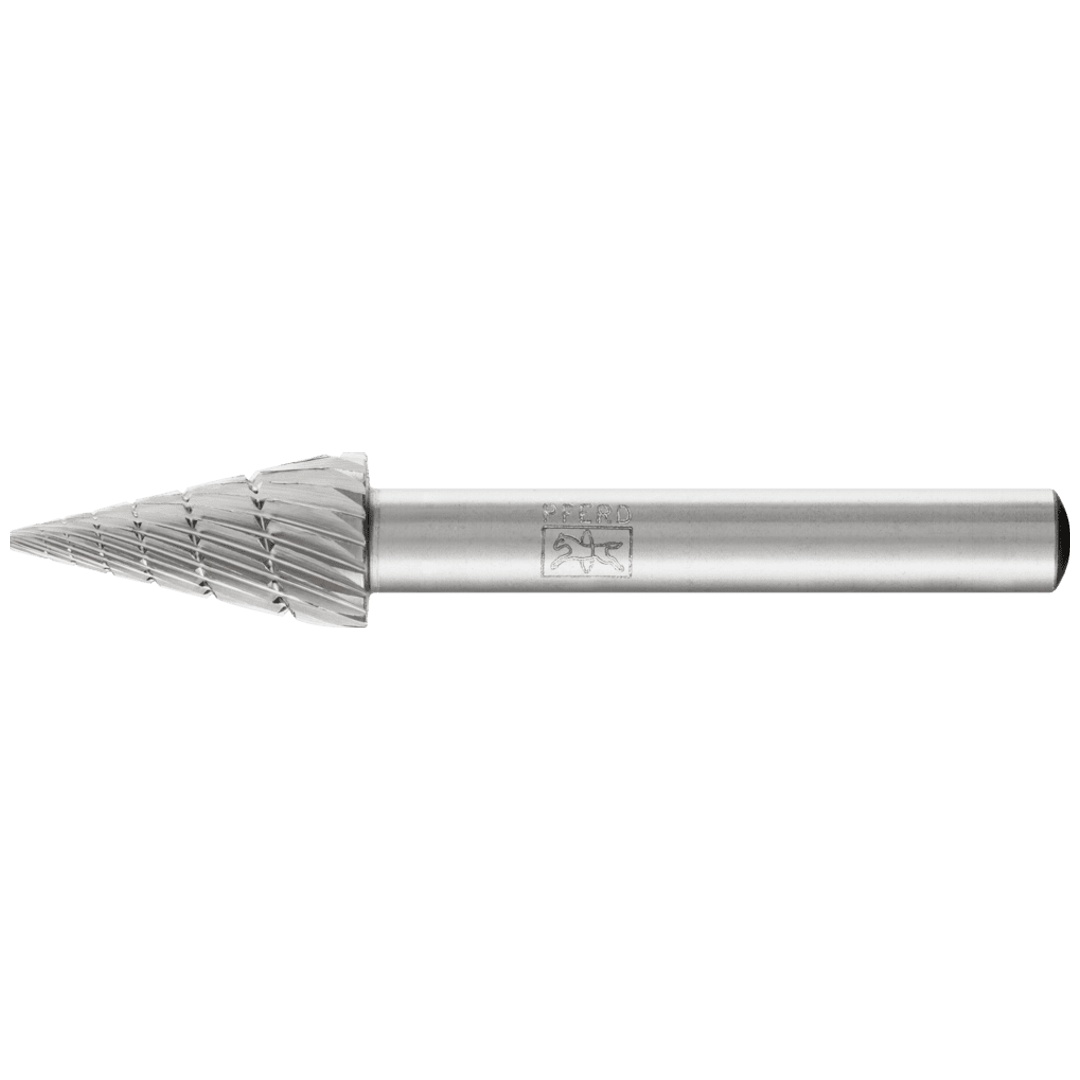 PFERD TOOLS HSS Frässtift Spitzkegelform G Ø 10x20mm Schaft-Ø 6 mm Z 3 universal mittel fein Spanbrecher