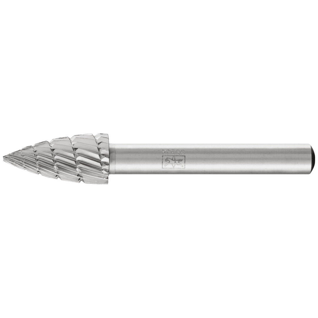 PFERD TOOLS HSS Frässtift Spitzbogenform K Ø 10x20mm Schaft-Ø 6 mm Z 3 universal mittel fein Spanbrecher