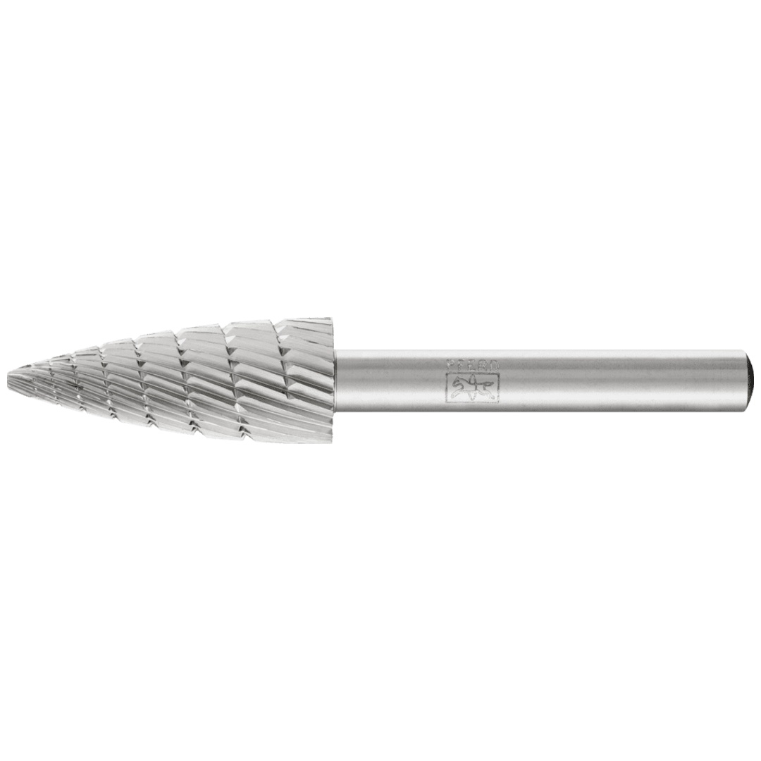 PFERD TOOLS HSS Frässtift Spitzbogenform K Ø 12x30mm Schaft-Ø 6 mm Z 3 universal mittel fein Spanbrecher