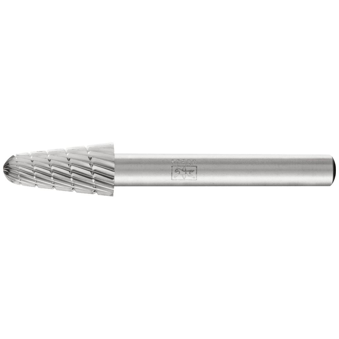 PFERD TOOLS HSS Frässtift Rundkegelform L Ø 10x20mm Schaft-Ø 6 mm Z 3 universal mittel fein Spanbrecher
