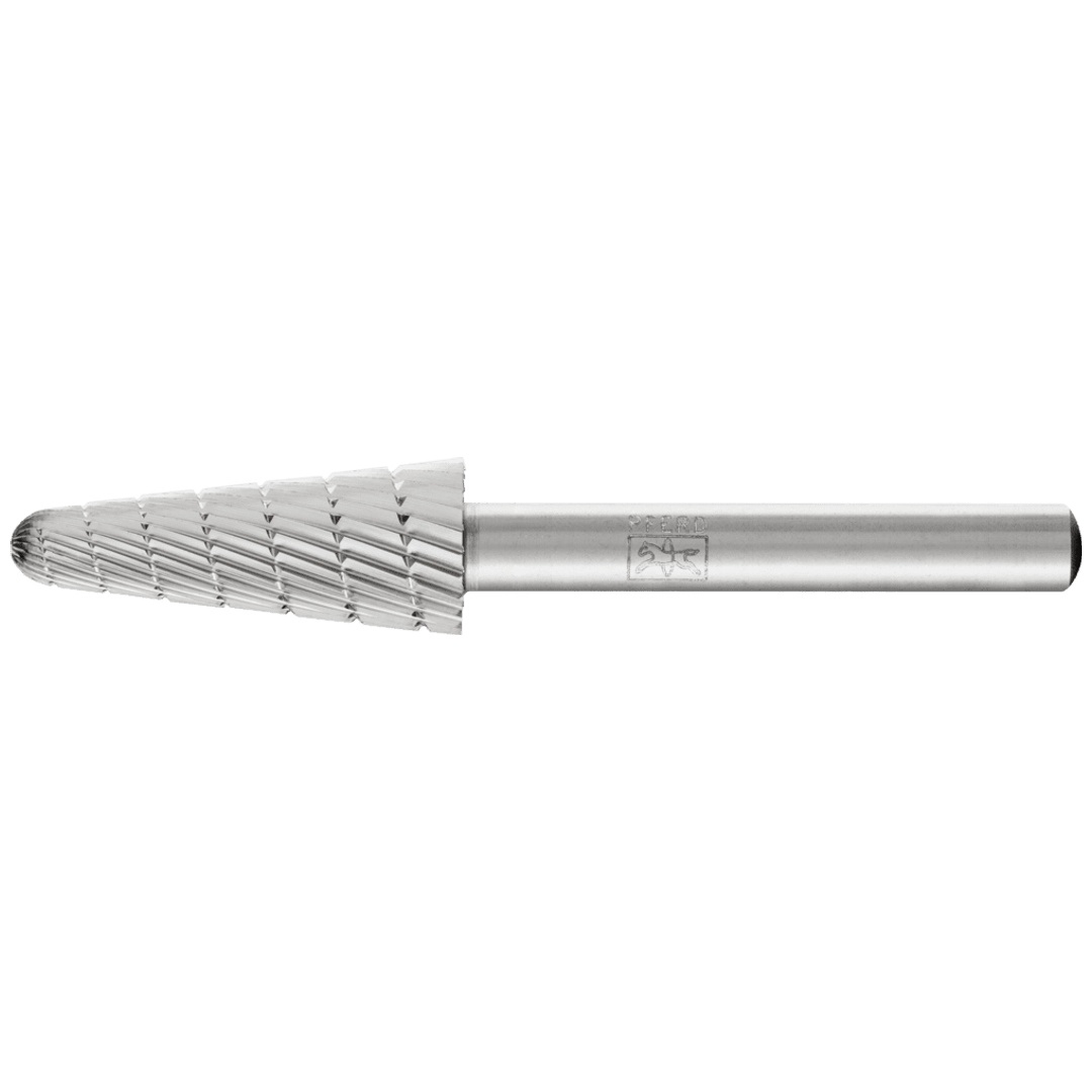 PFERD TOOLS HSS Frässtift Rundkegelform L Ø 12x30mm Schaft-Ø 6 mm Z 3 universal mittel fein Spanbrecher