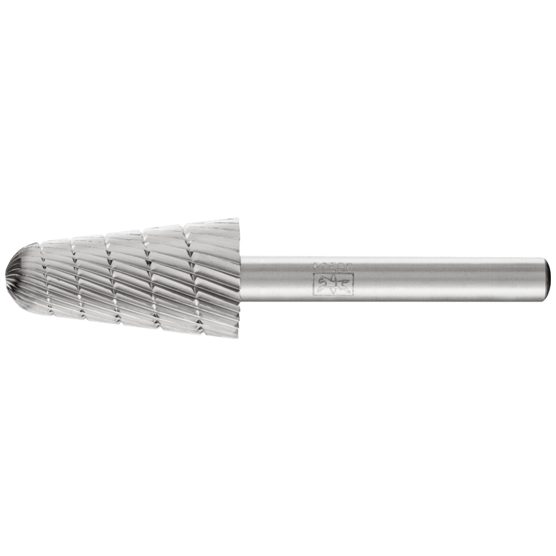 PFERD TOOLS HSS Frässtift Rundkegelform L Ø 16x30mm Schaft-Ø 6 mm Z 3 universal mittel fein Spanbrecher