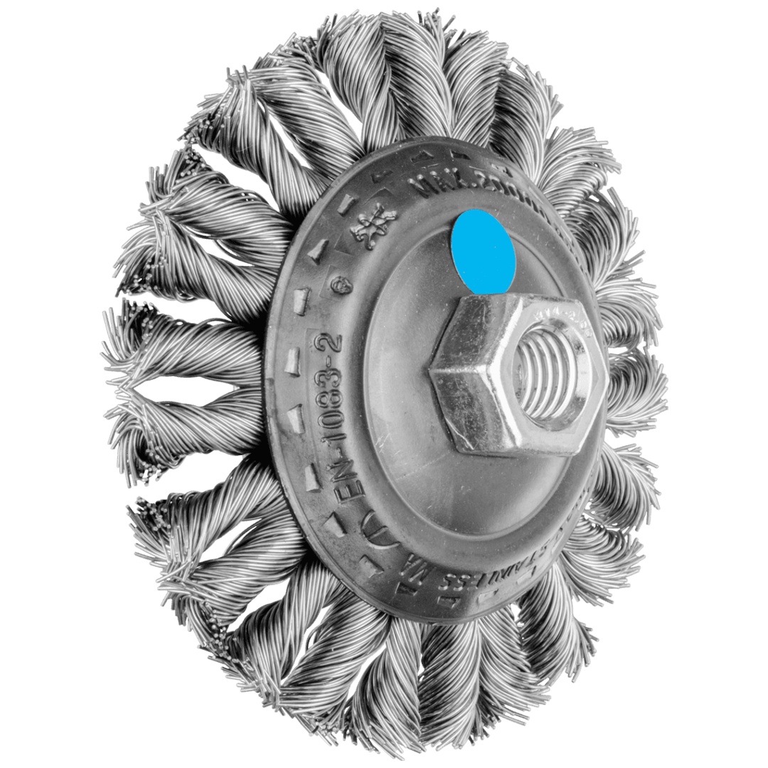 PFERD TOOLS COMBITWIST Kegelbürste gezopft KBG Ø 100x13 mm M14 Edelstahl-Draht-Ø 0,50mm Winkelschleifer (1)