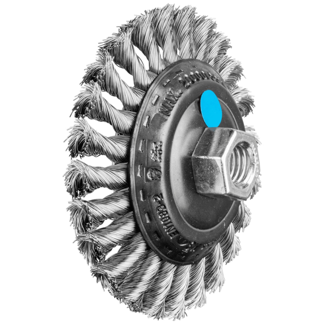 PFERD TOOLS Kegelbürste gezopft KBG Ø 100x13 mm M14 Edelstahl-Draht-Ø 0,35 mm Winkelschleifer (1)