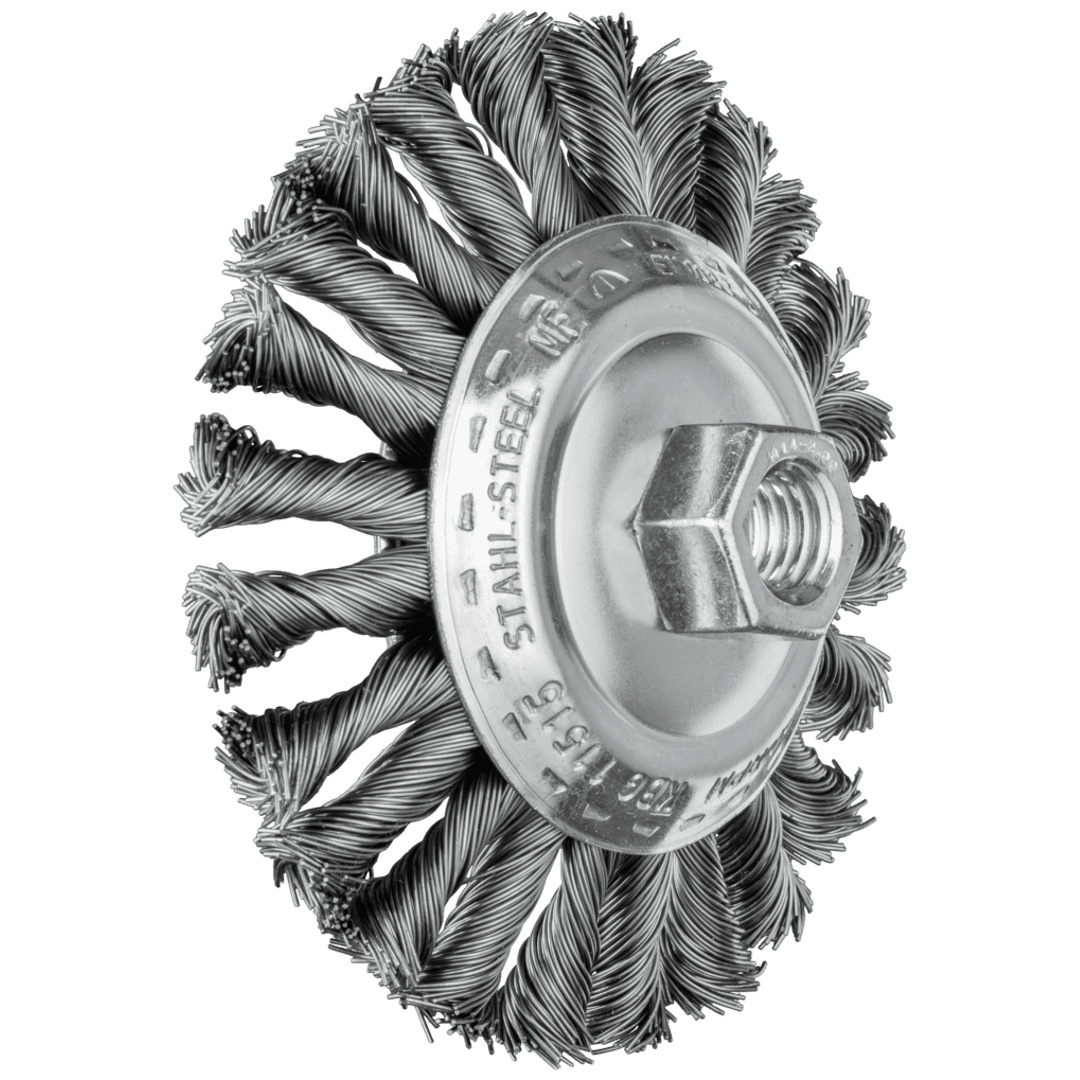 PFERD TOOLS COMBITWIST Kegelbürste gezopft KBG Ø 115x15 mm M14 Stahl-Draht-Ø 0,50mm Winkelschleifer