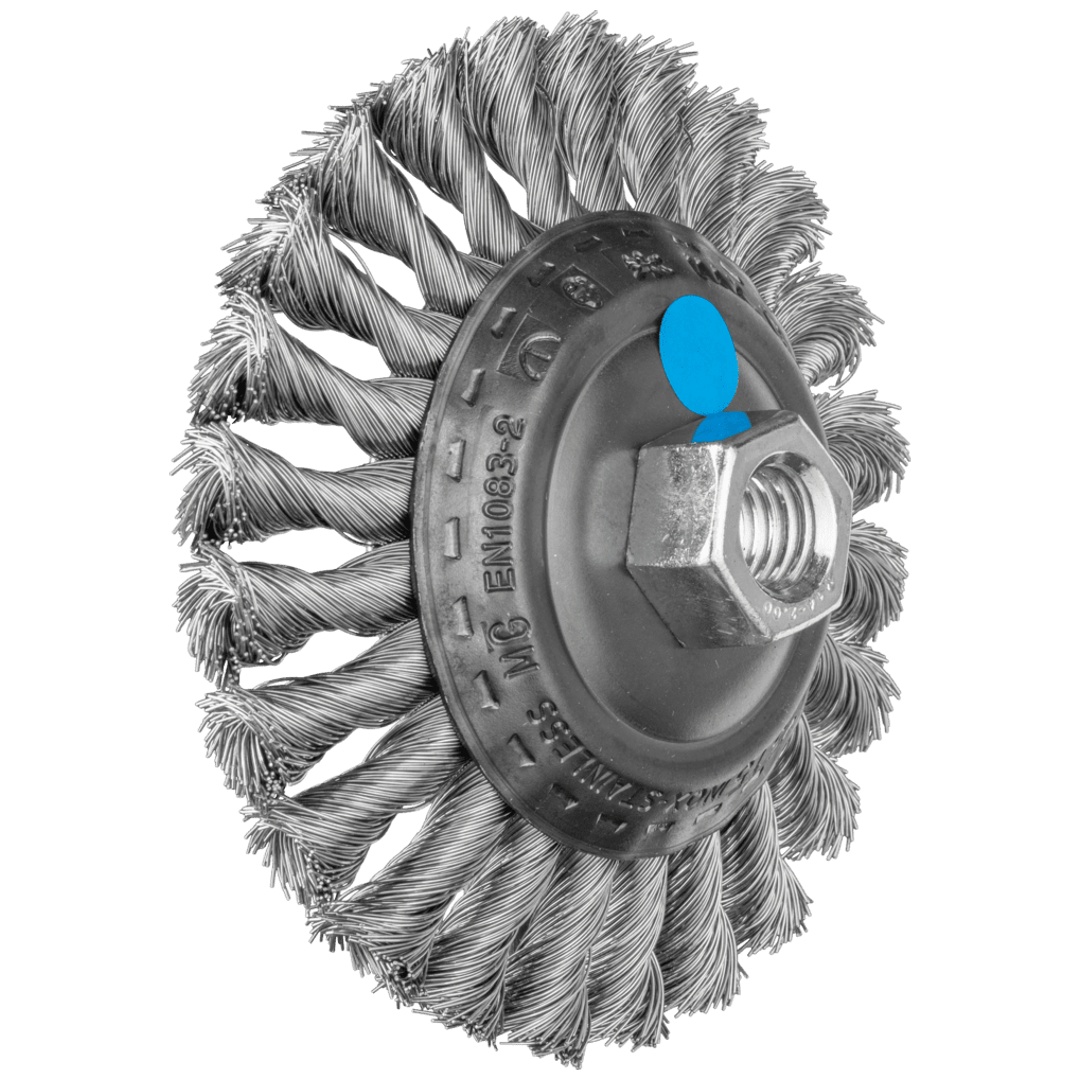 PFERD TOOLS Kegelbürste gezopft KBG Ø 115x15 mm M14 Edelstahl-Draht-Ø 0,35 mm Winkelschleifer (1)