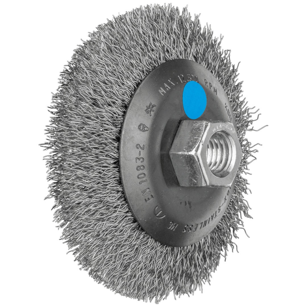 PFERD TOOLS Kegelbürste ungezopft KBU Ø 100x10mm M14 Edelstahl-Draht-Ø 0,35 mm Winkelschleifer