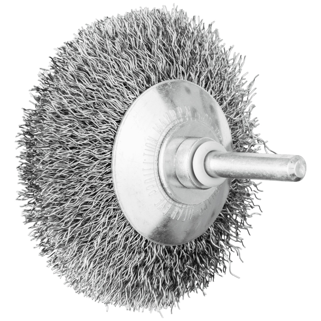 PFERD TOOLS Kegelbürste ungezopft KBU Ø70x10mm Schaft-Ø6 mm Stahl-Draht-Ø0,30