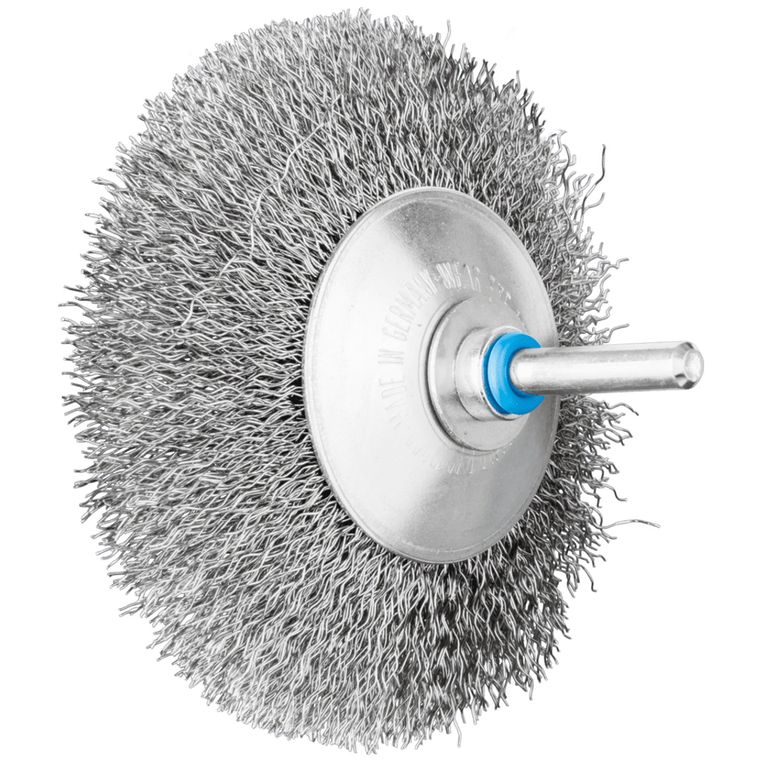 PFERD TOOLS Kegelbürste ungezopft KBU Ø95x10mm Schaft-Ø6 mm Edelstahl-Draht-Ø0,30
