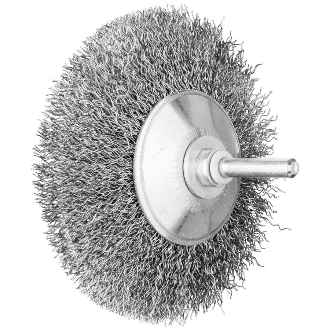 PFERD TOOLS Kegelbürste ungezopft KBU Ø95x10mm Schaft-Ø6 mm Stahl-Draht-Ø0,30