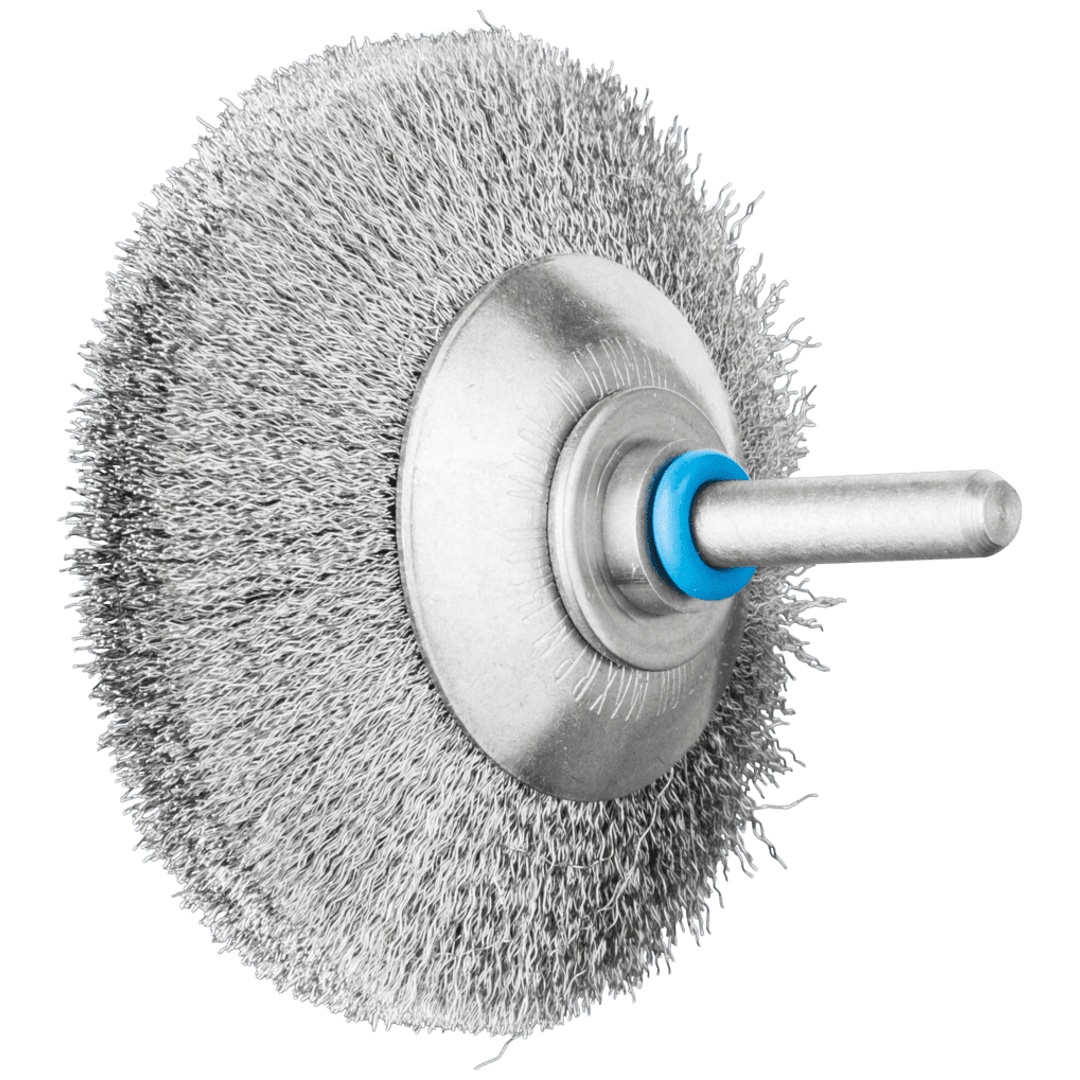 PFERD TOOLS INOX-TOTAL Kegelbürste ungezopft KBUIT Ø70x10mm Schaft-Ø6 mm Edelstahl-Draht-Ø0,15