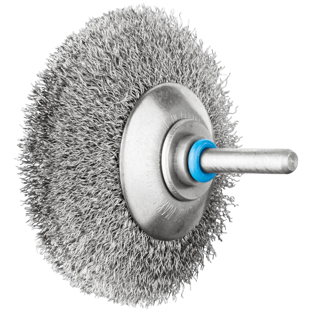 PFERD TOOLS INOX-TOTAL Kegelbürste ungezopft KBUIT Ø70x10mm Schaft-Ø6 mm Edelstahl-Draht-Ø0,20