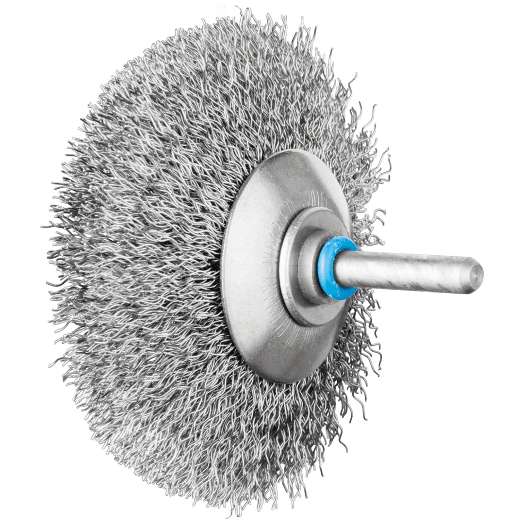 PFERD TOOLS INOX-TOTAL Kegelbürste ungezopft KBUIT Ø80x10mm Schaft-Ø6 mm Edelstahl-Draht-Ø0,30